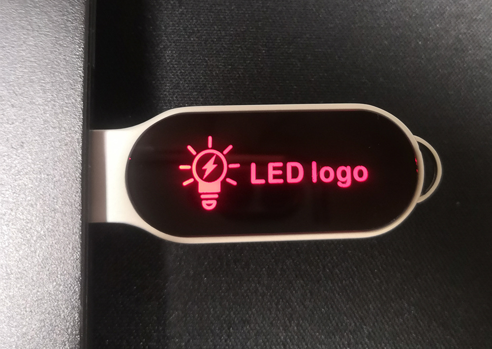 LED light-up USB flash drive with optional translucent color logo USB2.0 metal USB flash drive