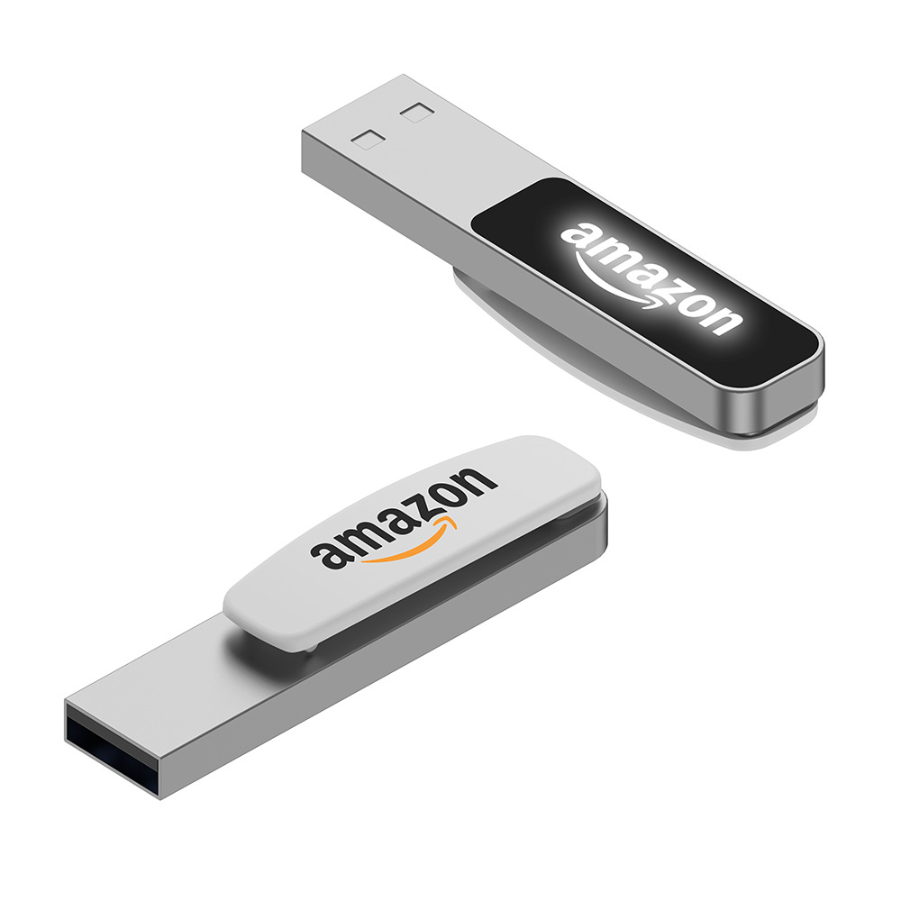 Bookclip LED Light-up USB flash drive LED translucent LOGO metal gift USB flash drive