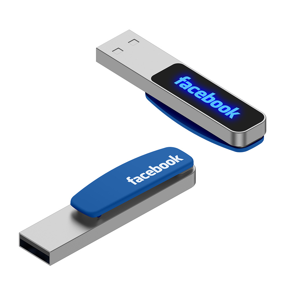 Bookclip LED Light-up USB flash drive LED translucent LOGO metal gift USB flash drive