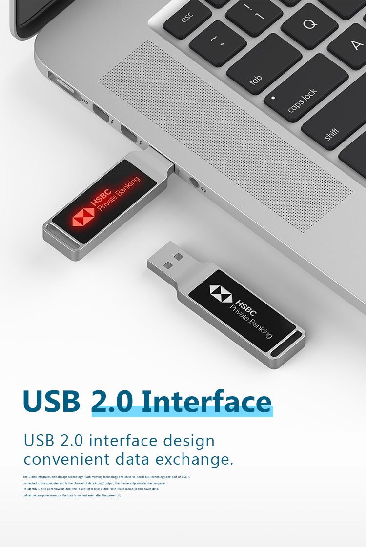 High-end customized metal private mold LED light-emitting U disk 2.0 3.0 business U disk conference U disk gift U disk