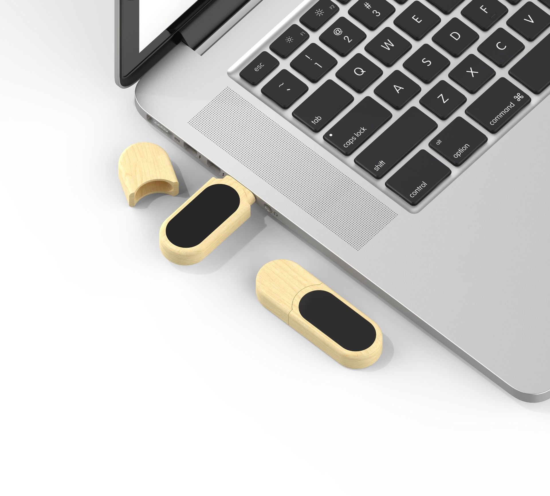 Biodegradable wooden USB flash drive, new LED light-emitting LOGO USB flash drive, customized with different LED colors