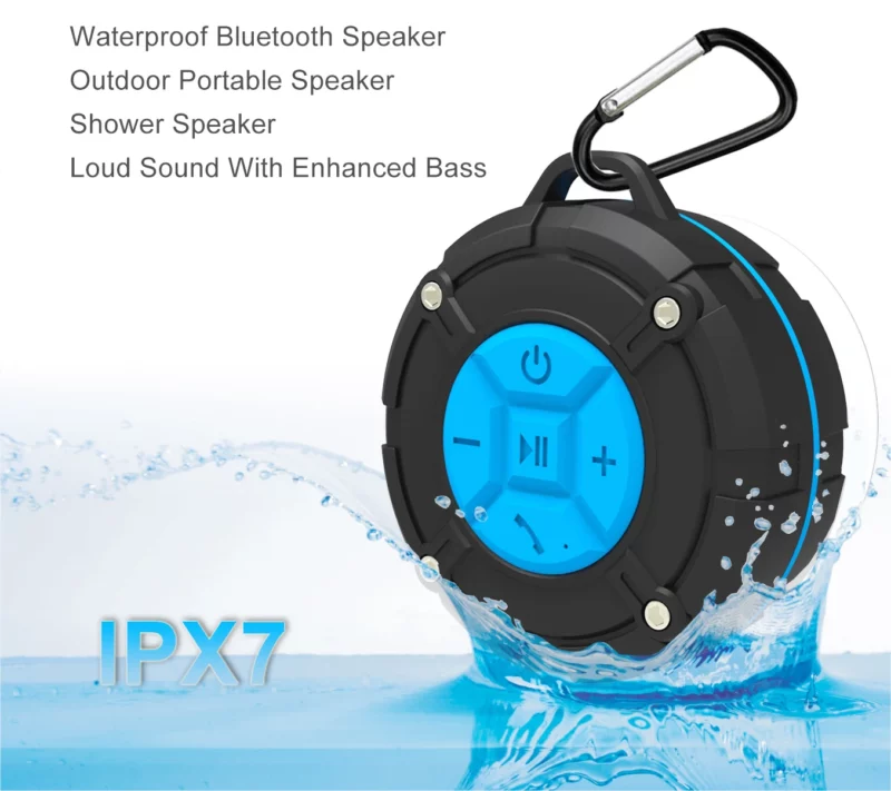 #C618 Portable Outdoor Waterproof Bluetoth Speaker IPX7 Wireless Shower Bluetooth Speaker with Suction Cup
