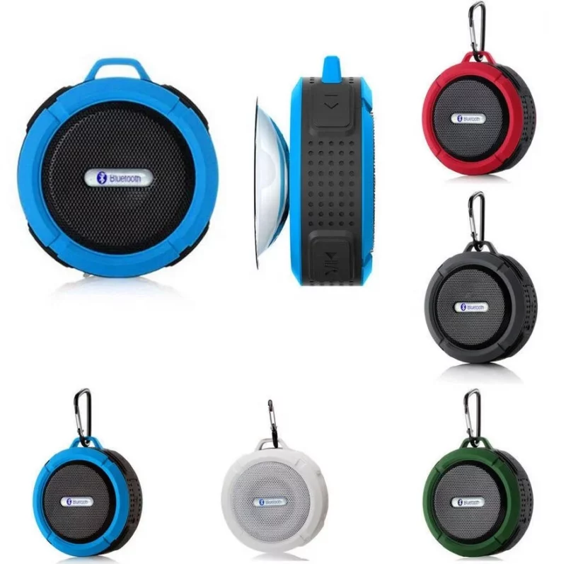C6 outdoor retro spekers waterproof portable mini bluetooth speaker wireless with microphone Suction Cup Sturdy Hook