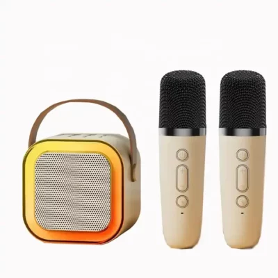 K12 Mini Portable Audio integrated Mics Home singing Karaoke Family Wireless BT Outdoor Speaker with wireless mic